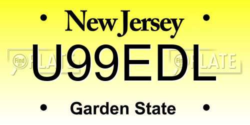 U99EDL New Jersey License Plate