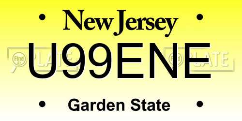 U99ENE New Jersey License Plate