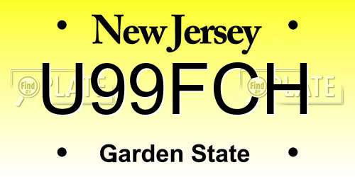 U99FCH New Jersey License Plate
