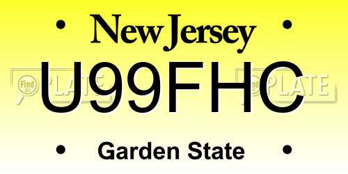 U99FHC New Jersey License Plate
