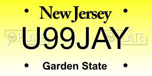 U99JAY New Jersey License Plate