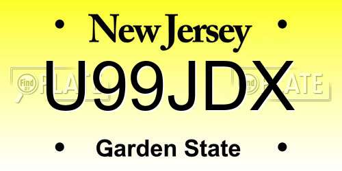 U99JDX New Jersey License Plate