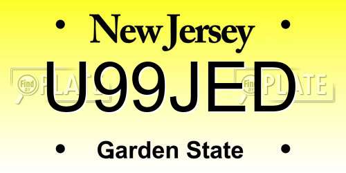 U99JED New Jersey License Plate