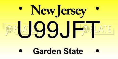 U99JFT New Jersey License Plate