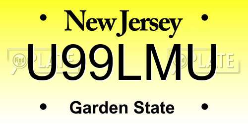 U99LMU New Jersey License Plate