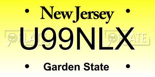 U99NLX New Jersey License Plate
