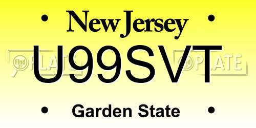 U99SVT New Jersey License Plate