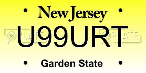U99URT New Jersey License Plate