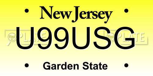 U99USG New Jersey License Plate