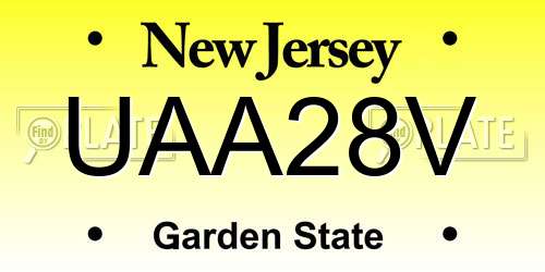 UAA28V New Jersey License Plate