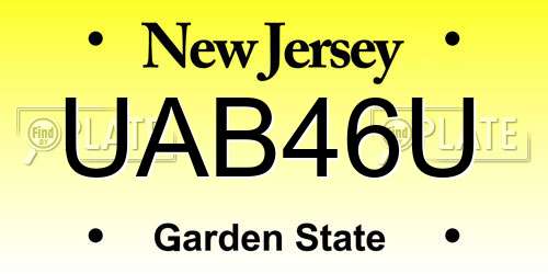 UAB46U New Jersey License Plate