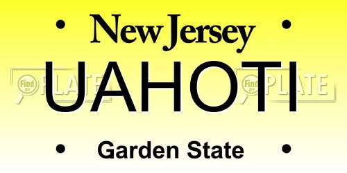 UAHOTI New Jersey License Plate