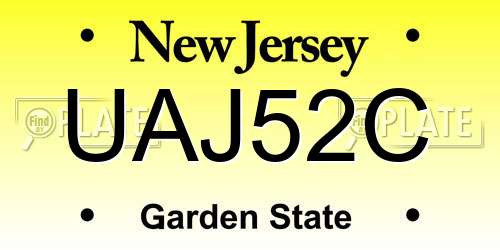 UAJ52C New Jersey License Plate