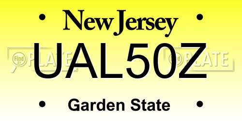 UAL50Z New Jersey License Plate