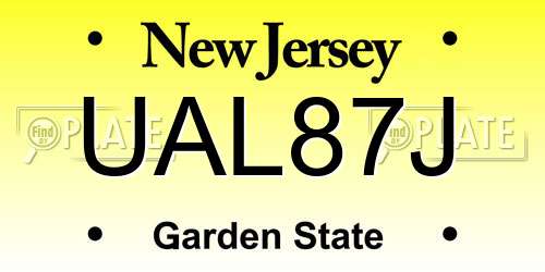 UAL87J New Jersey License Plate
