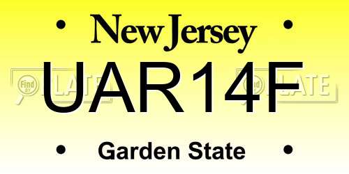 UAR14F New Jersey License Plate
