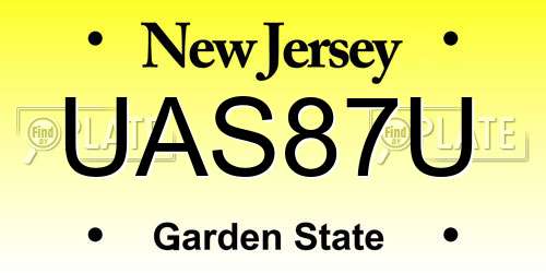 UAS87U New Jersey License Plate
