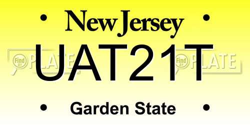 UAT21T New Jersey License Plate