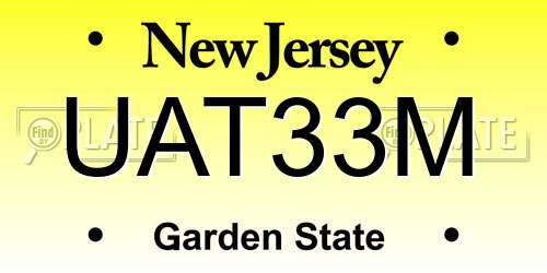 UAT33M New Jersey License Plate