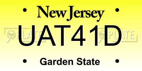 UAT41D New Jersey License Plate
