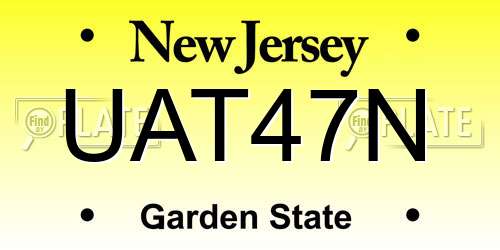 UAT47N New Jersey License Plate