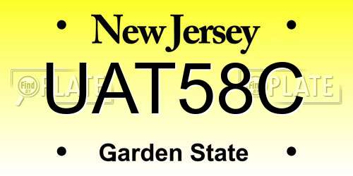 UAT58C New Jersey License Plate