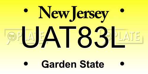 UAT83L New Jersey License Plate