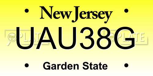 UAU38G New Jersey License Plate