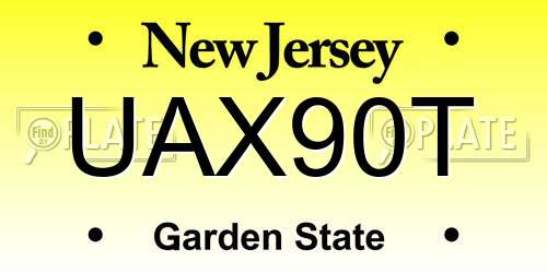 UAX90T New Jersey License Plate
