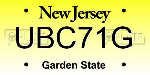 UBC71G New Jersey License Plate