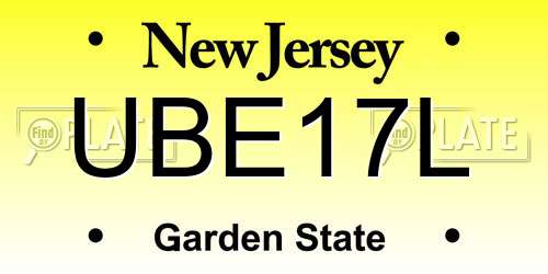 UBE17L New Jersey License Plate