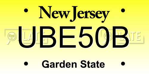 UBE50B New Jersey License Plate