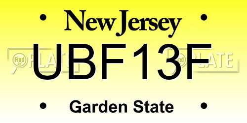 UBF13F New Jersey License Plate