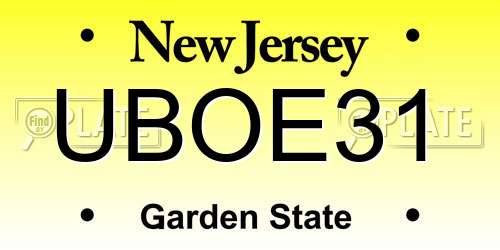 UBOE31 New Jersey License Plate