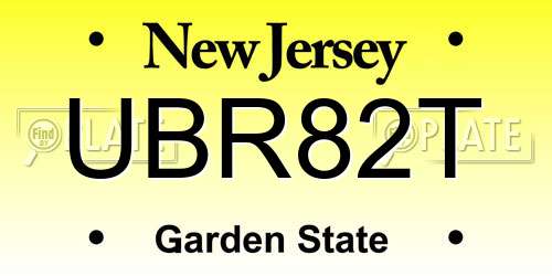 UBR82T New Jersey License Plate