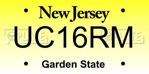 UC16RM New Jersey License Plate