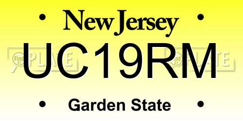 UC19RM New Jersey License Plate
