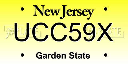 UCC59X New Jersey License Plate