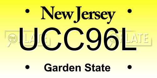 UCC96L New Jersey License Plate