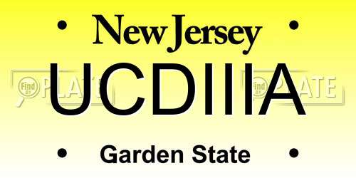 UCDIIIA New Jersey License Plate