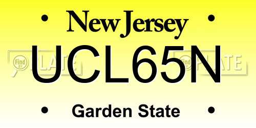 UCL65N New Jersey License Plate