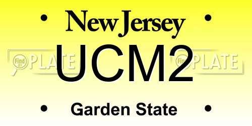 UCM2 New Jersey License Plate