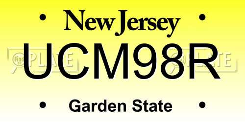 UCM98R New Jersey License Plate