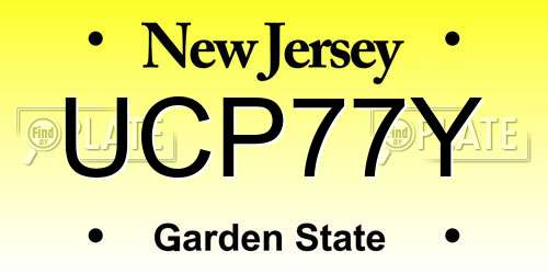 UCP77Y New Jersey License Plate