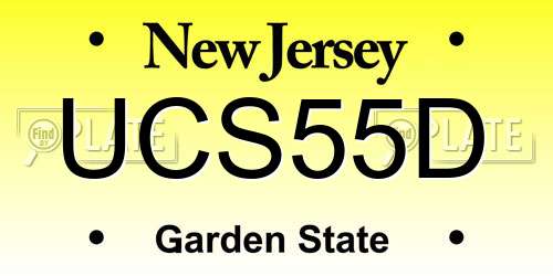UCS55D New Jersey License Plate
