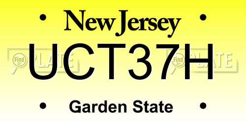 UCT37H New Jersey License Plate