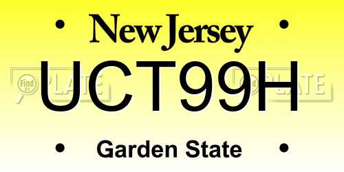 UCT99H New Jersey License Plate