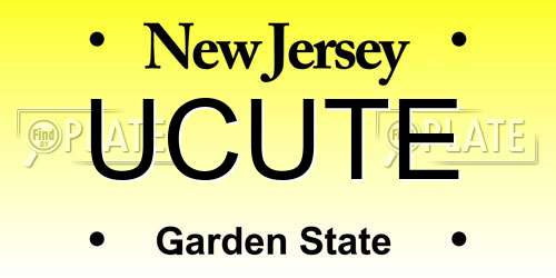 UCUTE New Jersey License Plate