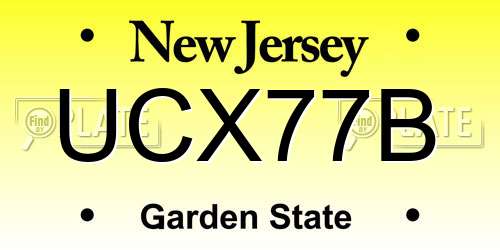 UCX77B New Jersey License Plate
