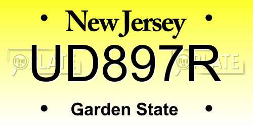UD897R New Jersey License Plate